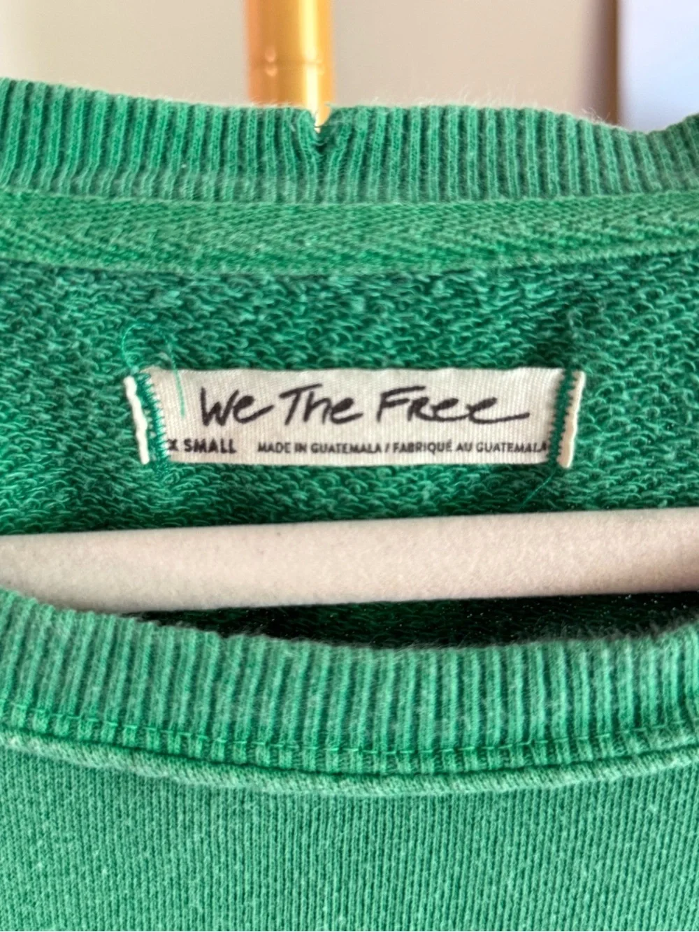 Free People Camden Sweatshirt Rare Tennis | Kelly Green - Size XS - Picture 4 of 9